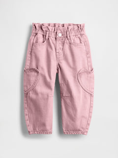 Gap Baby & Toddler Heart Pocket Horseshoe Jeans in Primitive pink, product-only front view