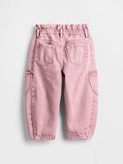 Gap Baby & Toddler Heart Pocket Horseshoe Jeans in Primitive pink, product-only back view