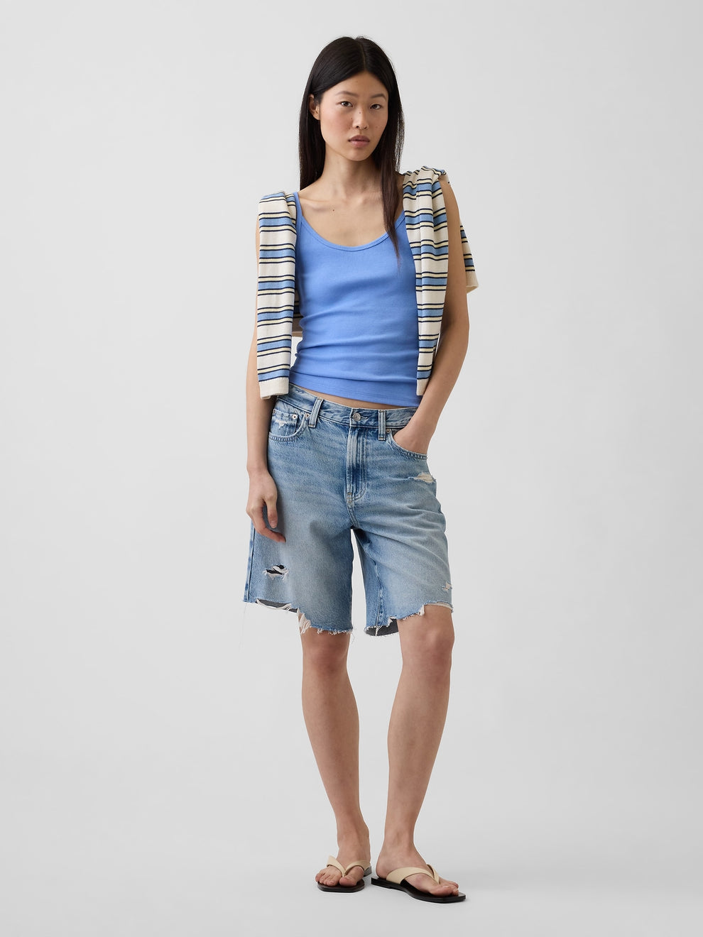 Modern Crop Cami - Moore blue