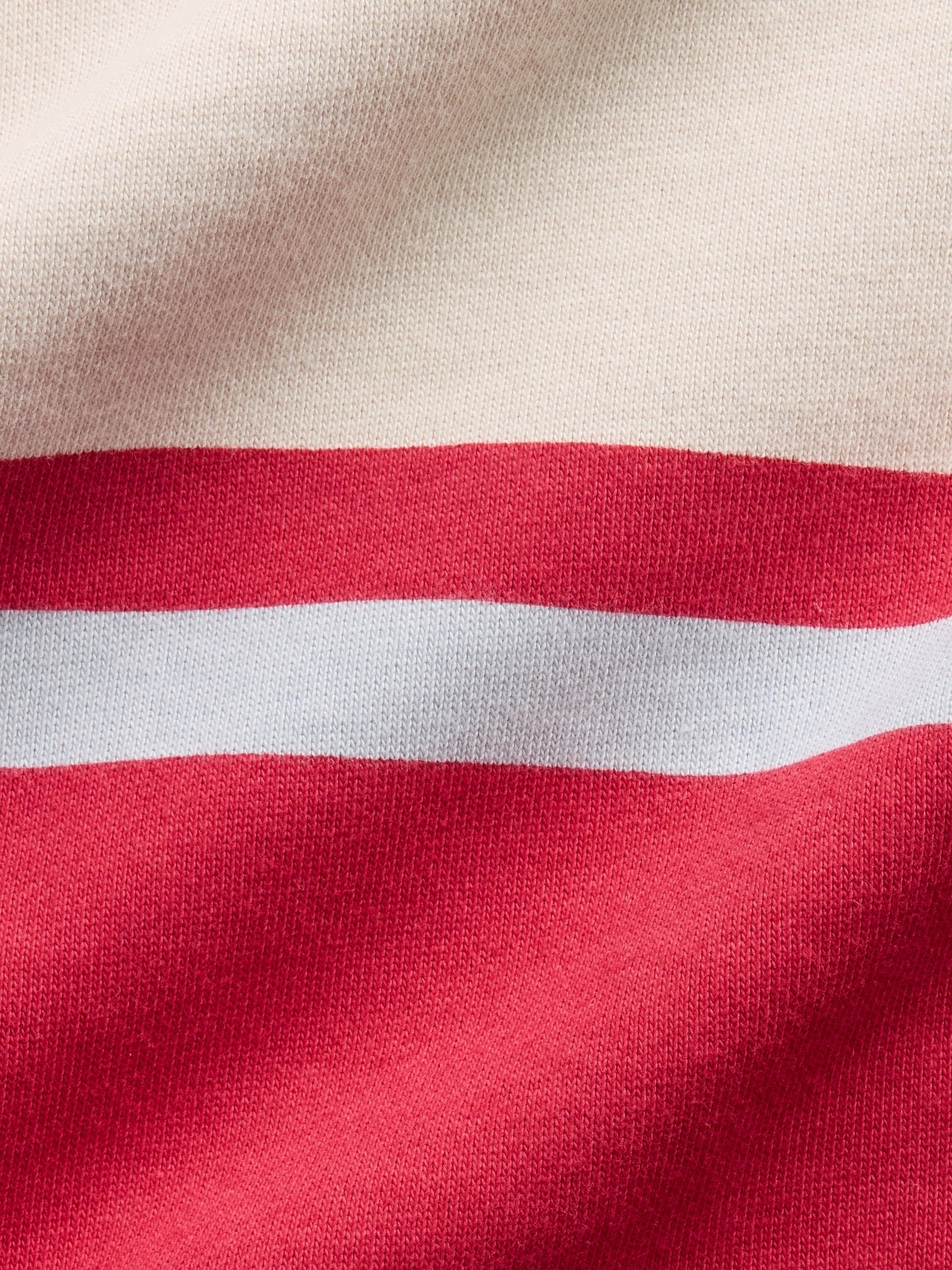VintageSoft Terry Oversized Polo Sweatshirt - Red stripe