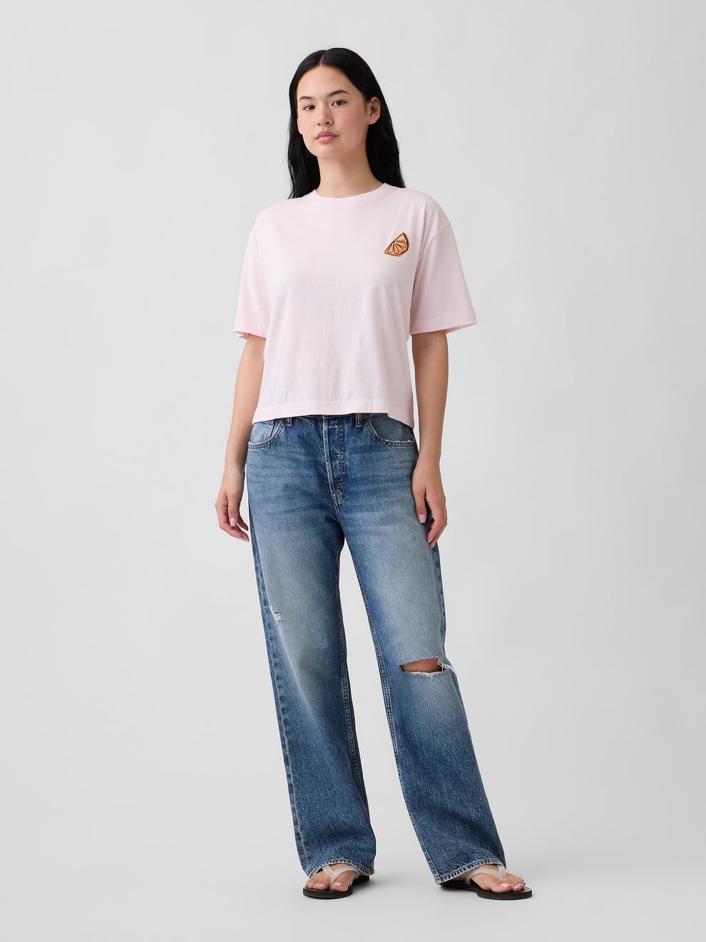 Boxy Graphic T-Shirt - Pink cherry blossom