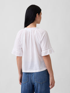 Relaxed Eyelet Top - Fresh white