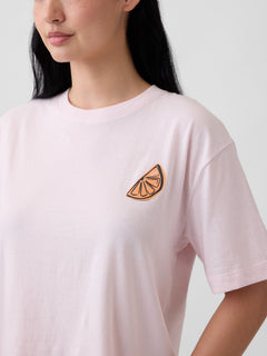 Boxy Graphic T-Shirt - Pink cherry blossom