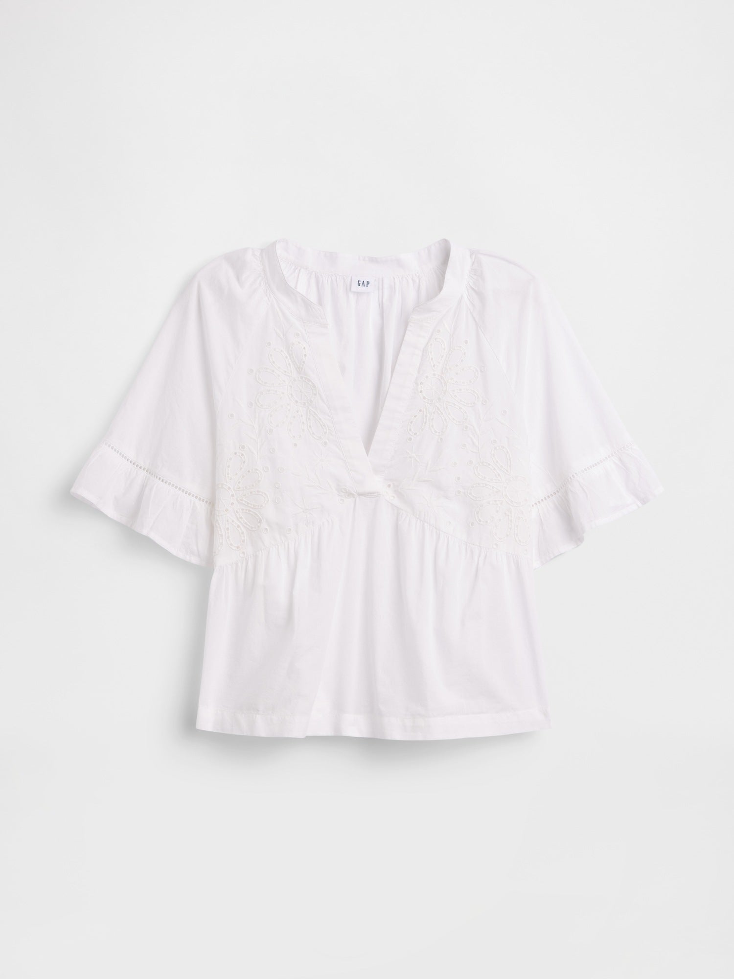 Relaxed Eyelet Top - Fresh white