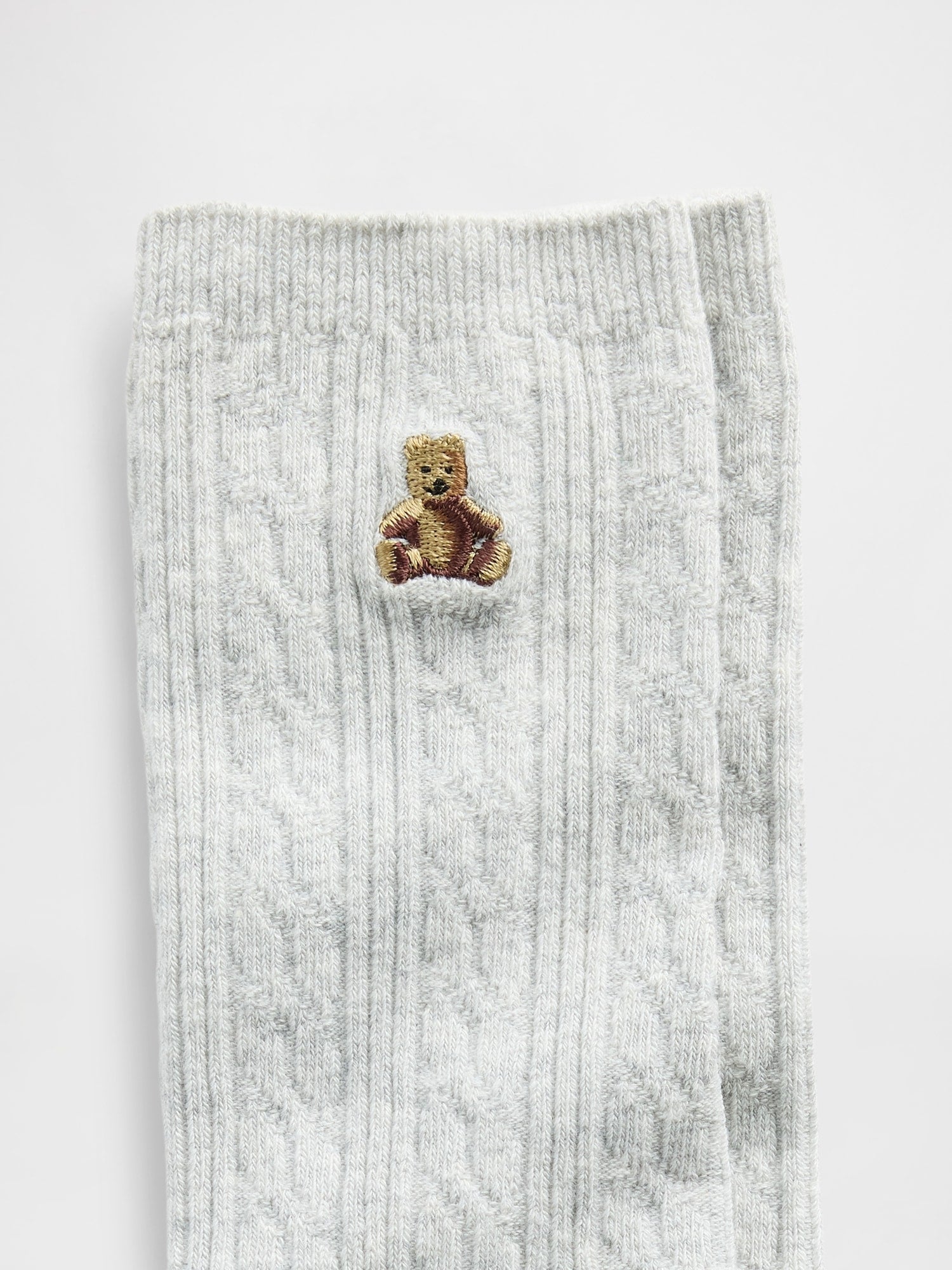 Brannan Bear Cable-Knit Crew Socks - Grey