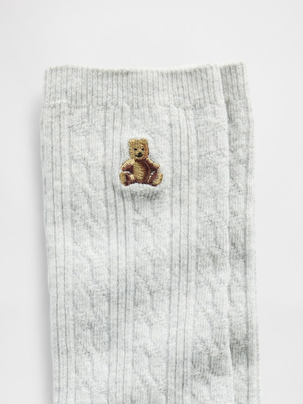 Brannan Bear Cable-Knit Crew Socks - Grey