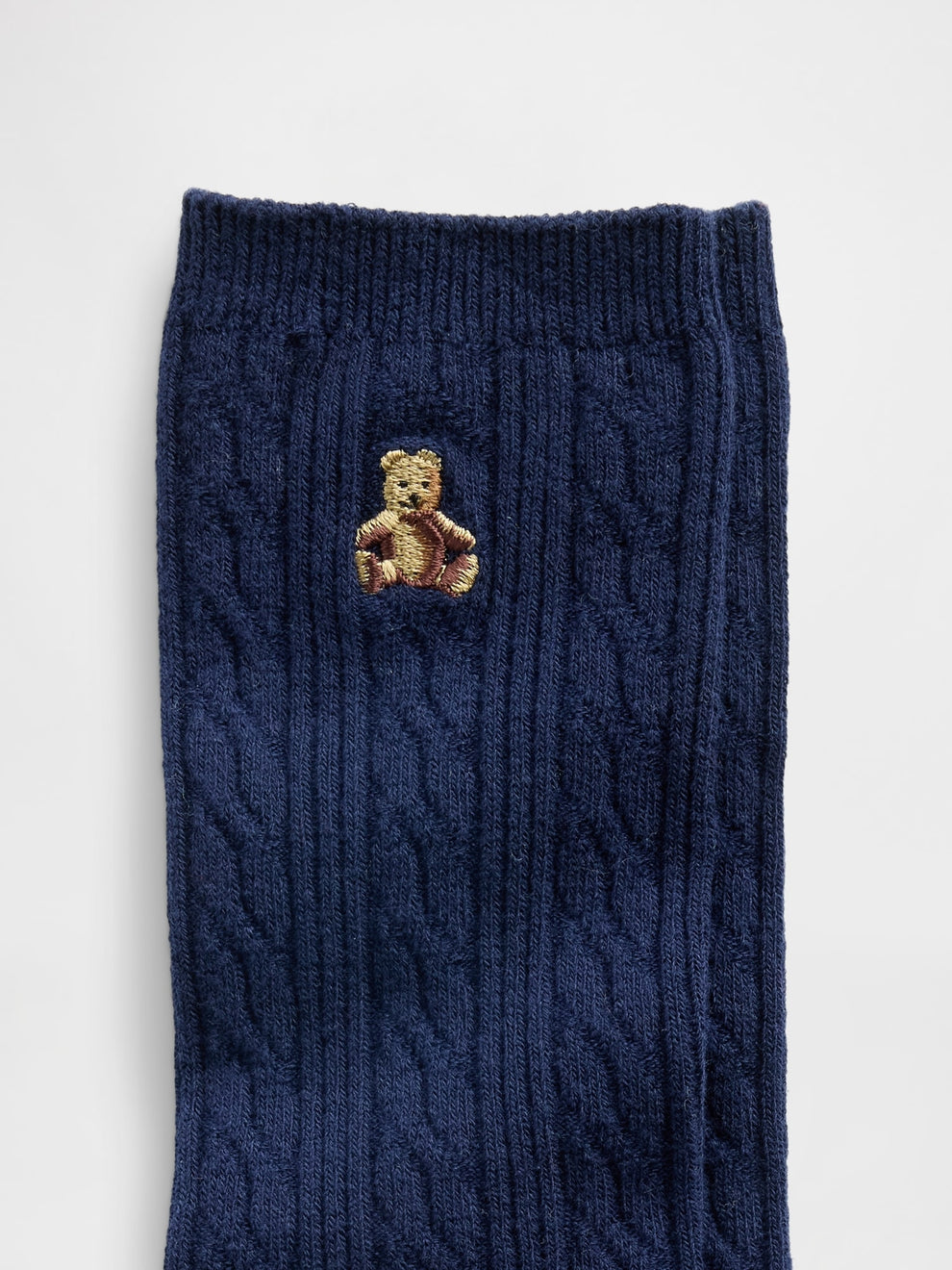 Brannan Bear Cable-Knit Crew Socks - Dark blue night