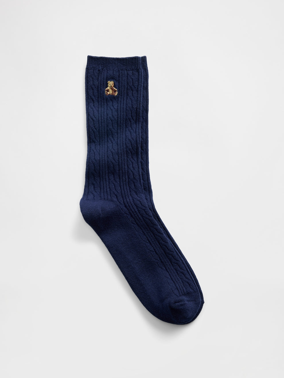 Brannan Bear Cable-Knit Crew Socks - Dark blue night