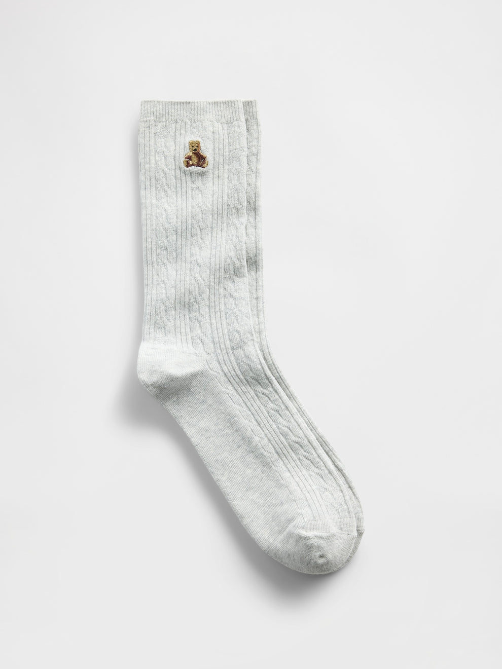 Brannan Bear Cable-Knit Crew Socks - Grey