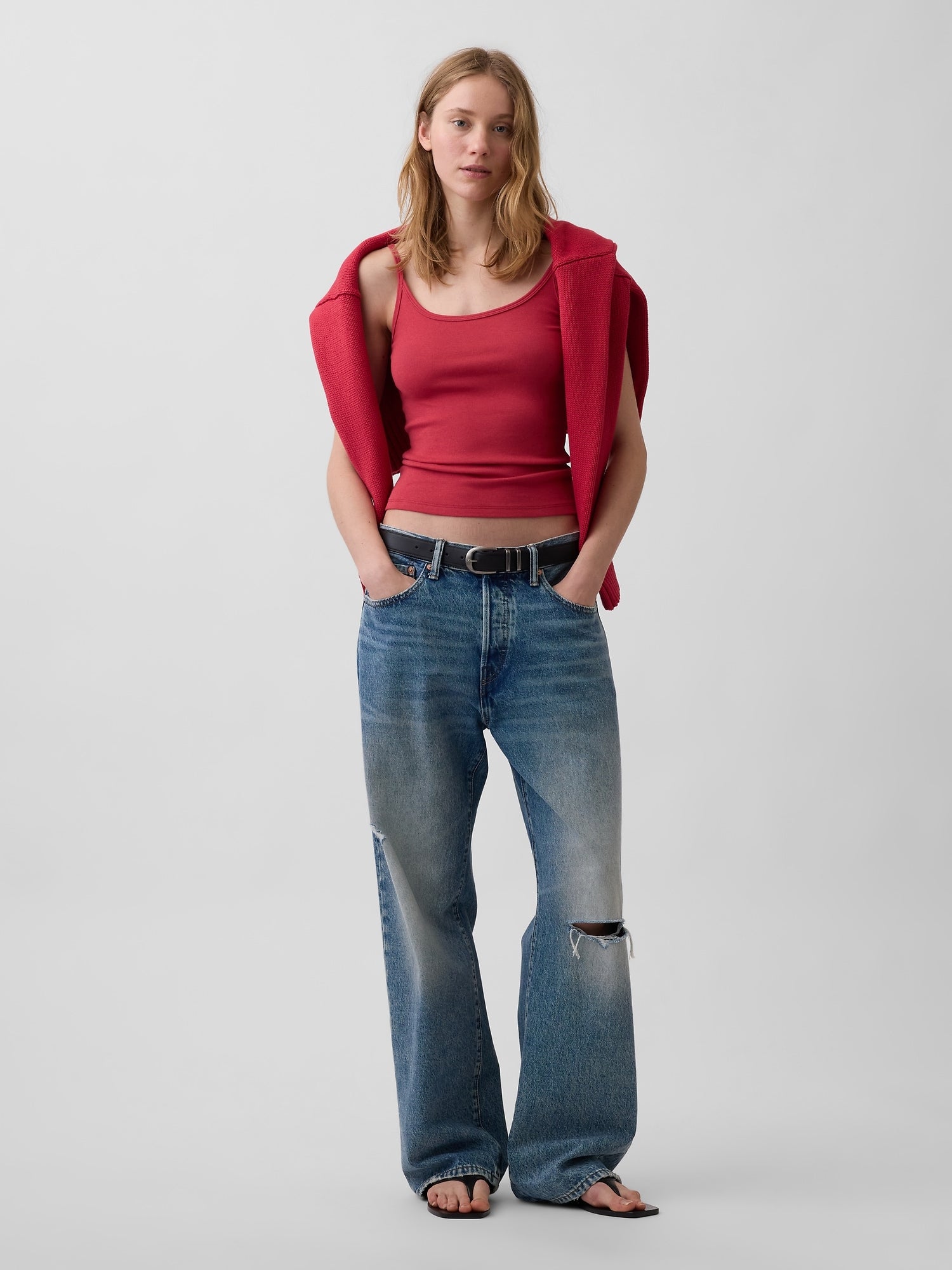 Modern Crop Cami - Chakra red