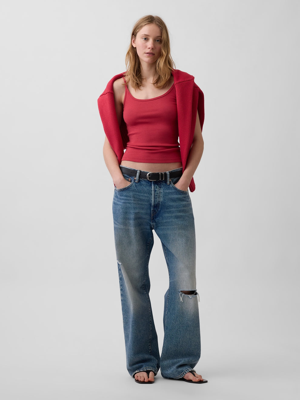 Modern Crop Cami - Chakra red