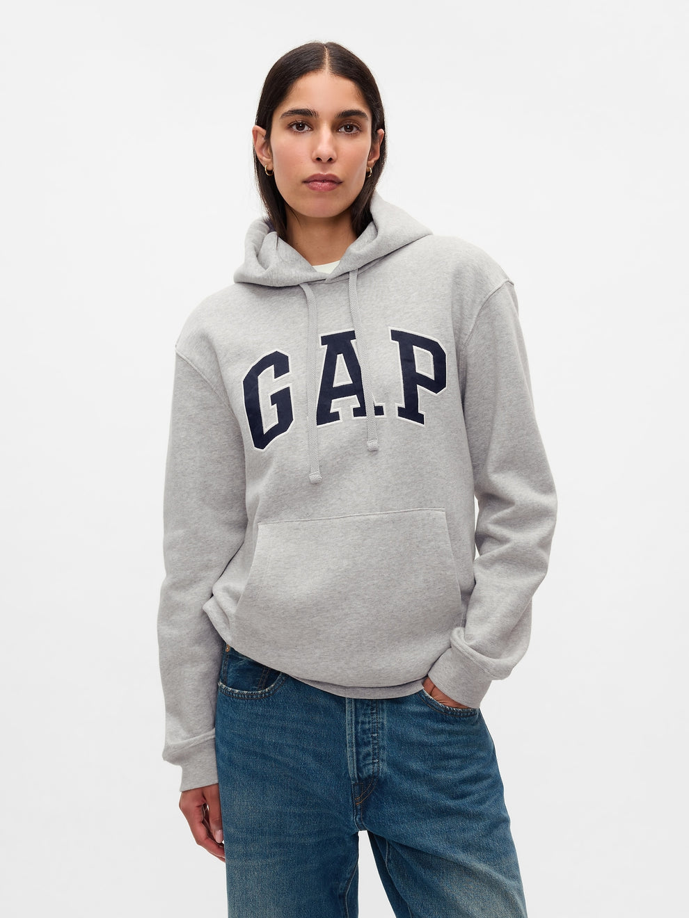 Adult VintageSoft Arch Logo Hoodie - Light heather grey