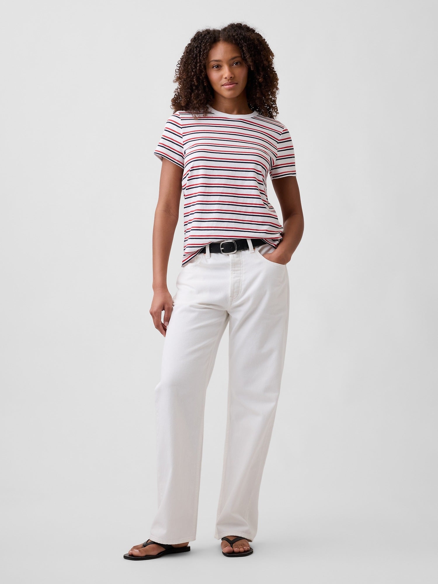 Favorite Stripe Crewneck T-Shirt - Rainbow stripe