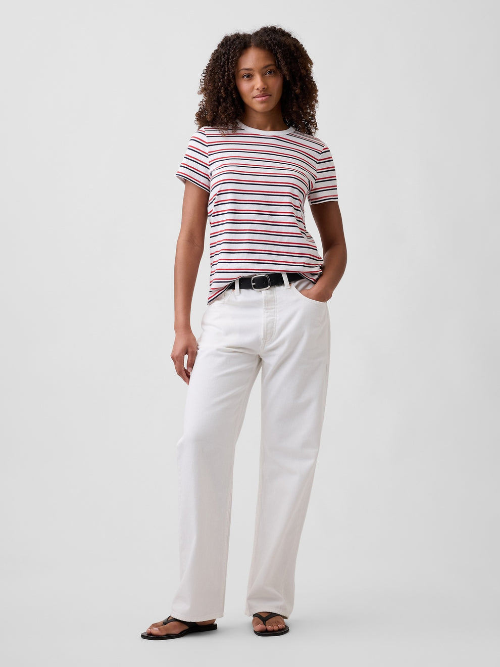 Favorite Stripe Crewneck T-Shirt - Rainbow stripe