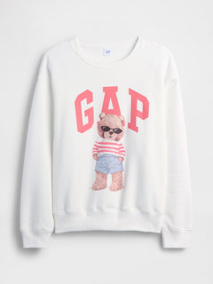 Gap Logo Sweatshirt - White pink bear
