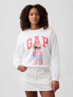 Gap Logo Sweatshirt - White pink bear