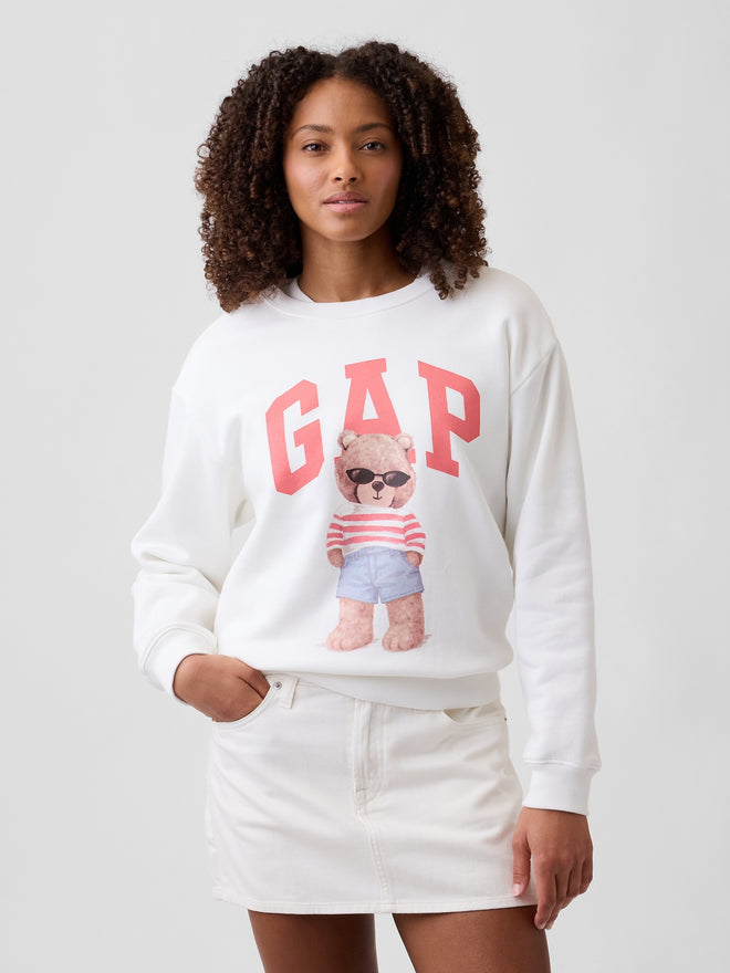 Gap Logo Sweatshirt - White pink bear