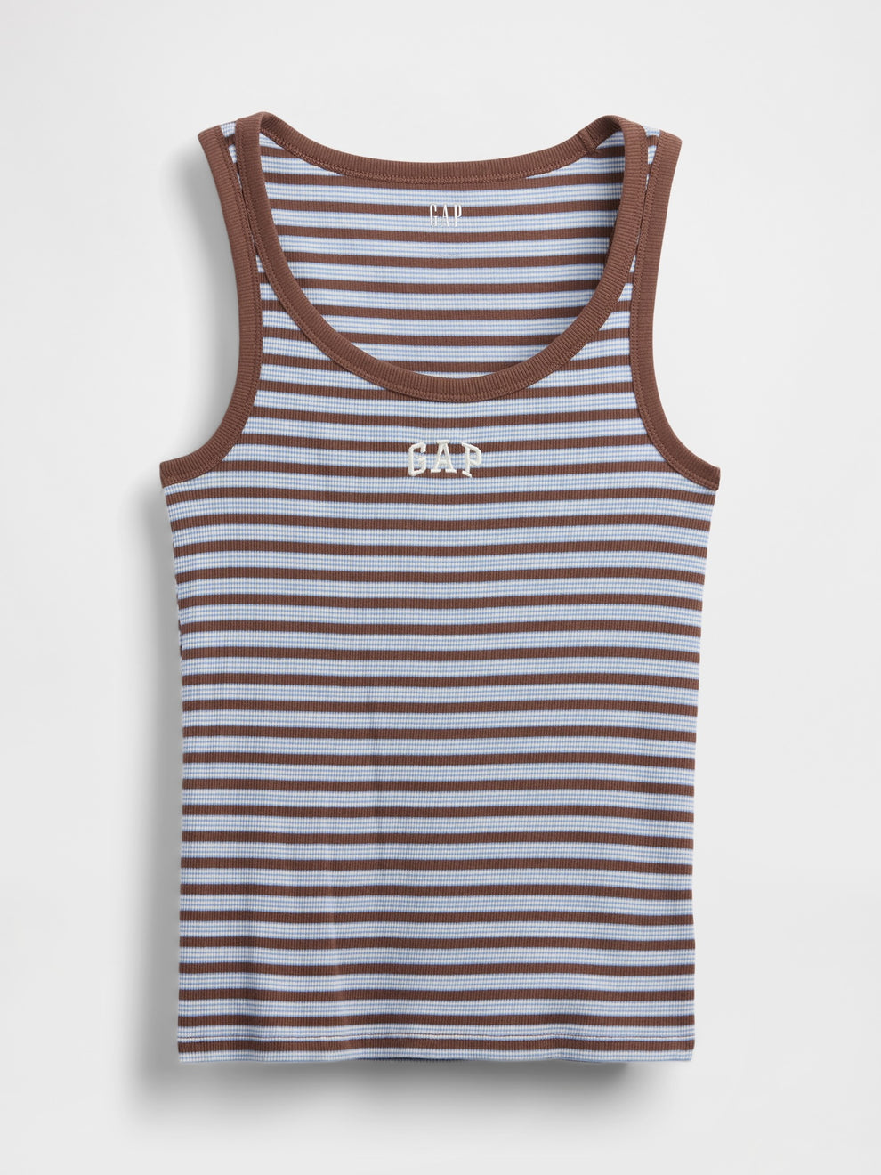 Rib Gap Logo Tank Top - brown stripe