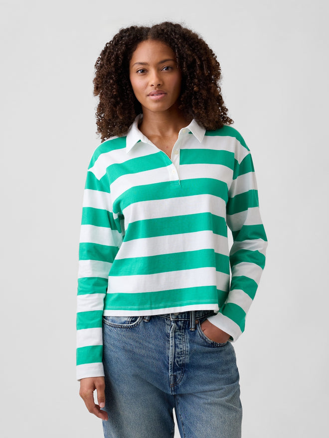 Relaxed Rugby Polo Shirt - Deluxe green