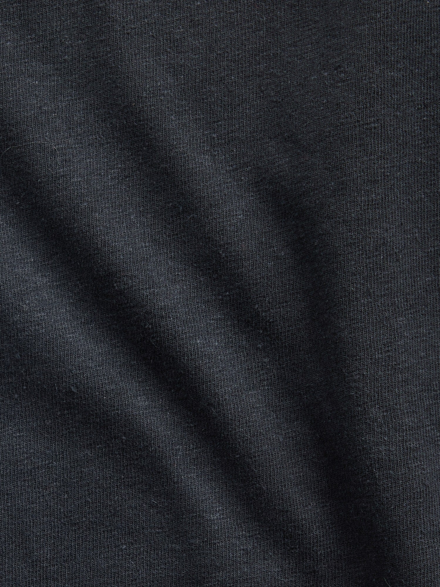 Linen-Cotton Oversized Crop T-Shirt - moonless night