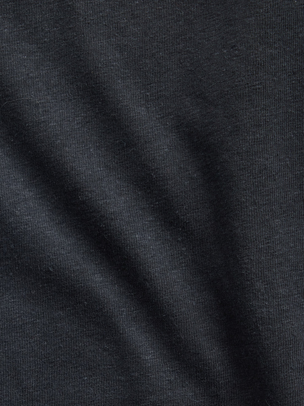 Linen-Cotton Oversized Crop T-Shirt - moonless night