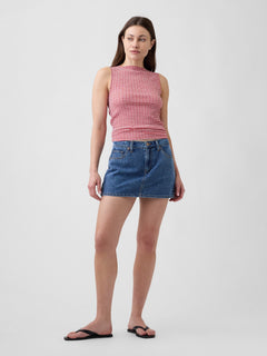 Boatneck Tank Top - Red gingham