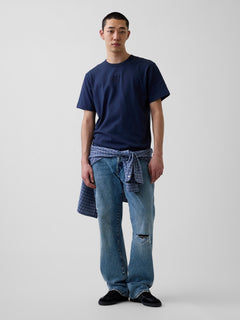 Adult Heavyweight Relaxed Logo T-Shirt - vintage navy