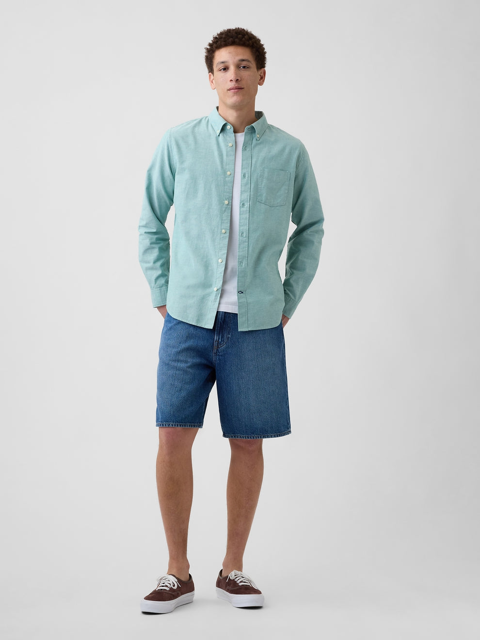 Oxford Shirt in Standard Fit - New algae green