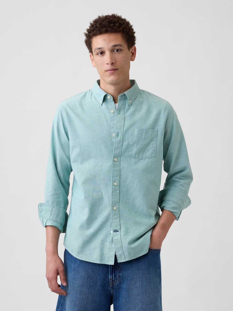 Oxford Shirt in Standard Fit - New algae green