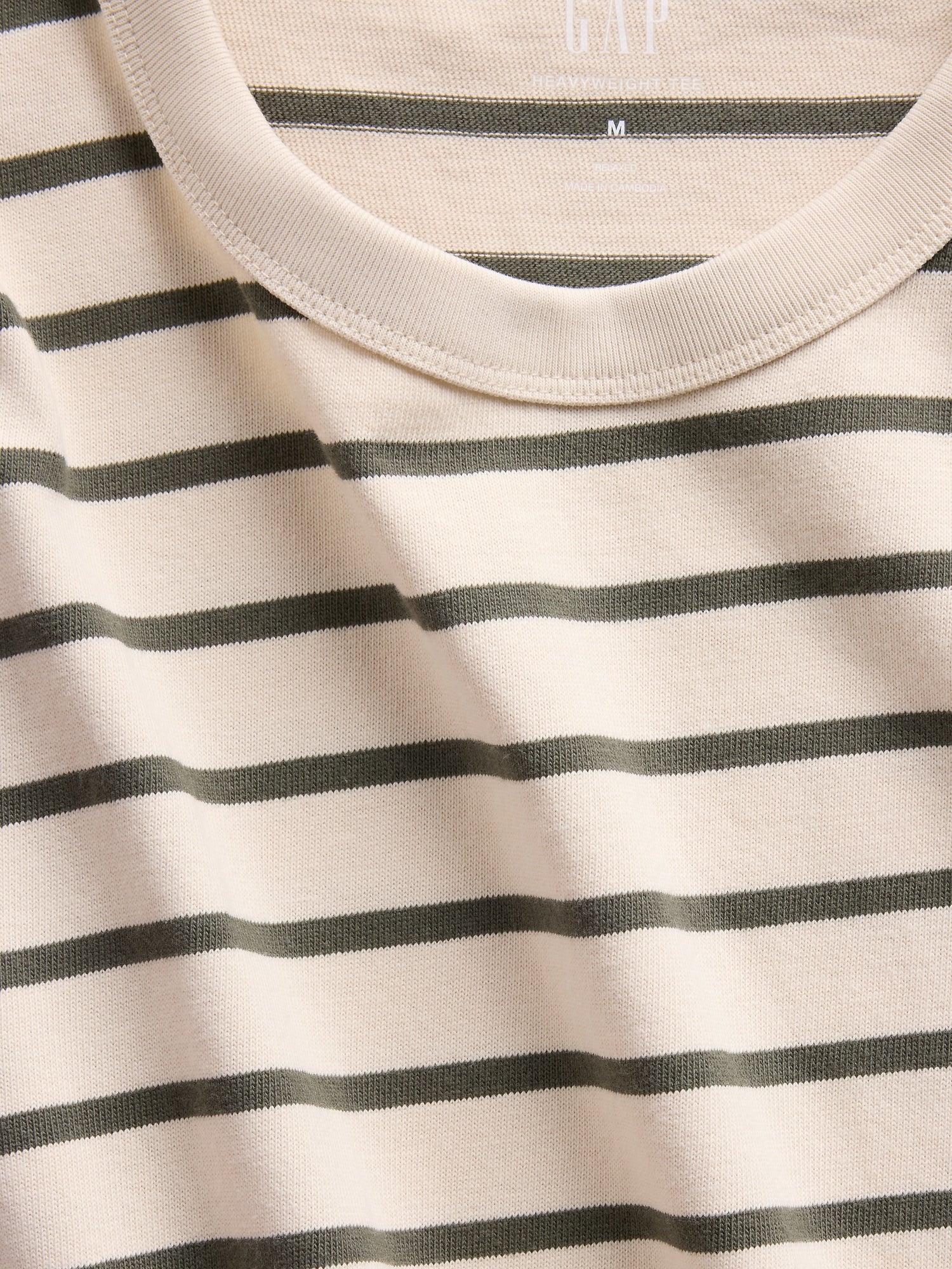 Adult Heavyweight Relaxed T-Shirt - GREEN STRIPE