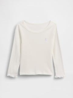 Gap Baby & Toddler Mix & Match Rib T-Shirt in New off white, product-only front view