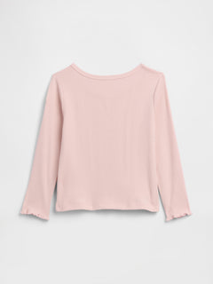 Gap Baby & Toddler Mix & Match Rib T-Shirt in Misty rose, product-only back view