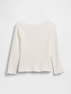 Gap Baby & Toddler Mix & Match Rib T-Shirt in New off white, product-only back view