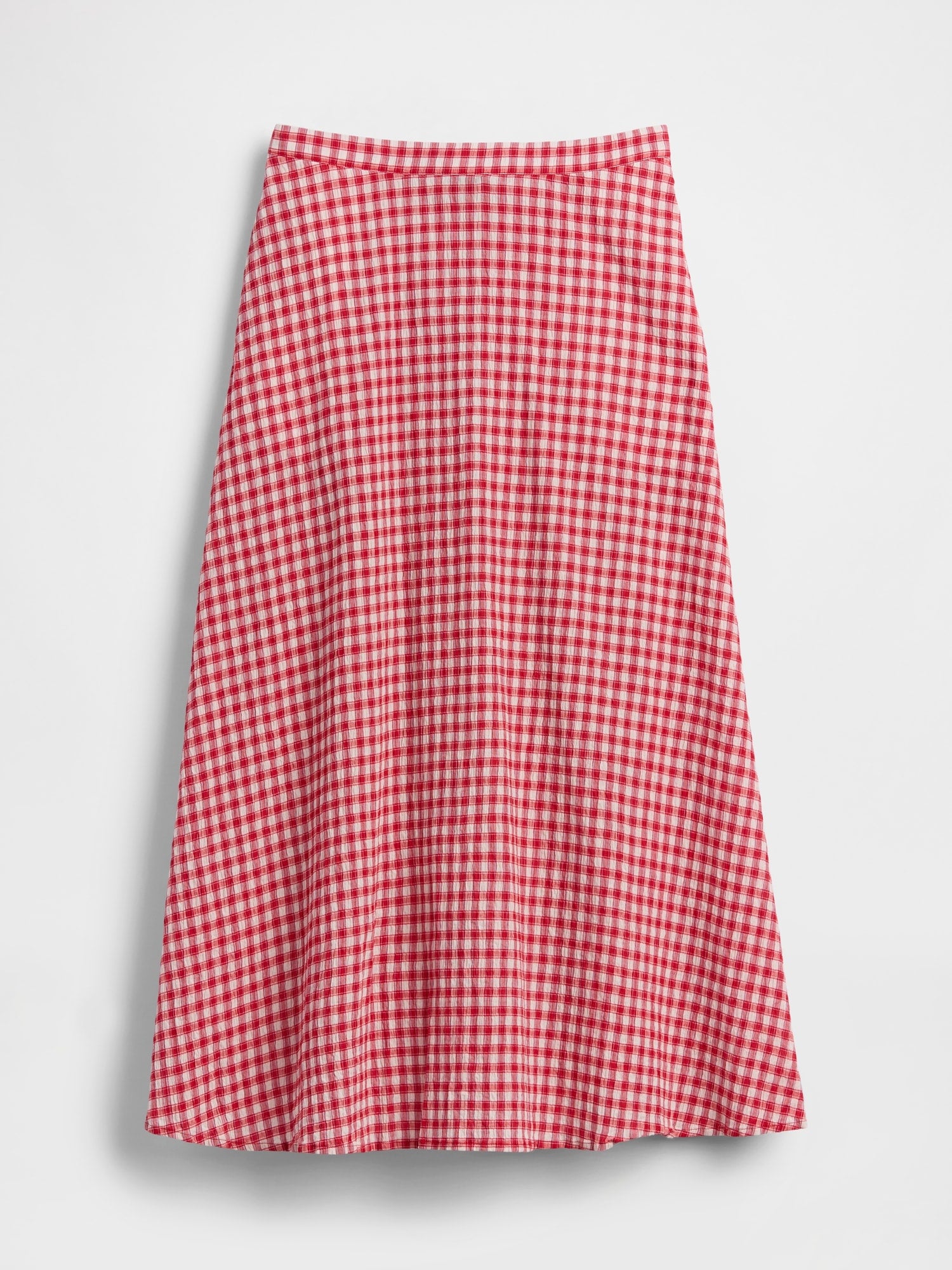 Gingham Maxi Skirt - Red gingham