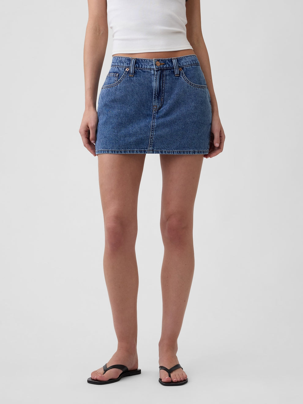 Denim Mini Skort - Medium indigo