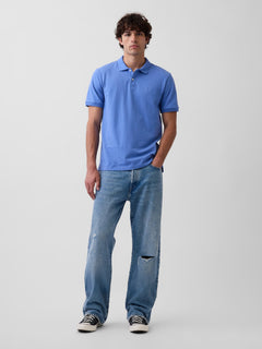Gap Logo Pique Polo Shirt - CABANA BLUE 602