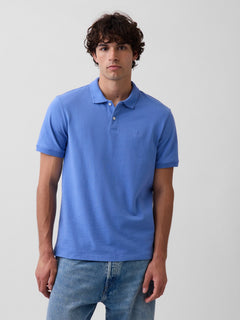Gap Logo Pique Polo Shirt - CABANA BLUE 602