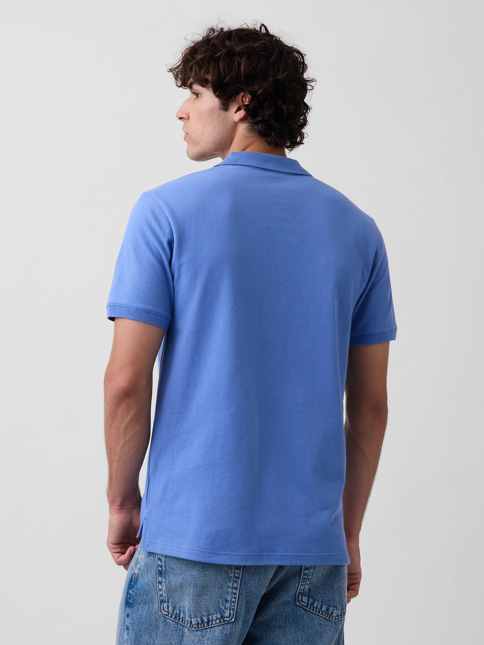 Gap Logo Pique Polo Shirt - CABANA BLUE 602