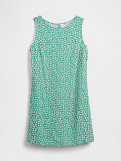 Print Sleeveless Mini Dress - Green floral
