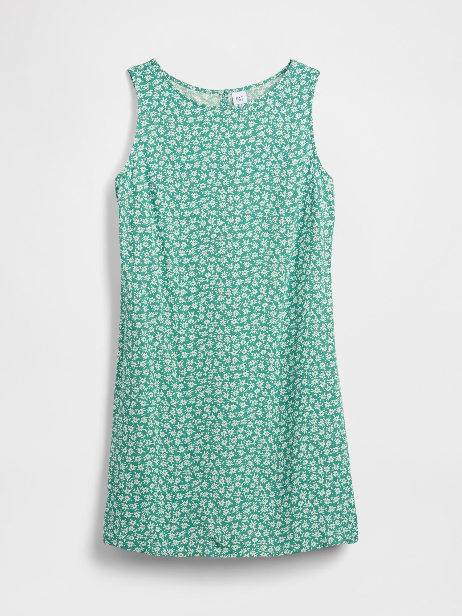 Print Sleeveless Mini Dress - Green floral