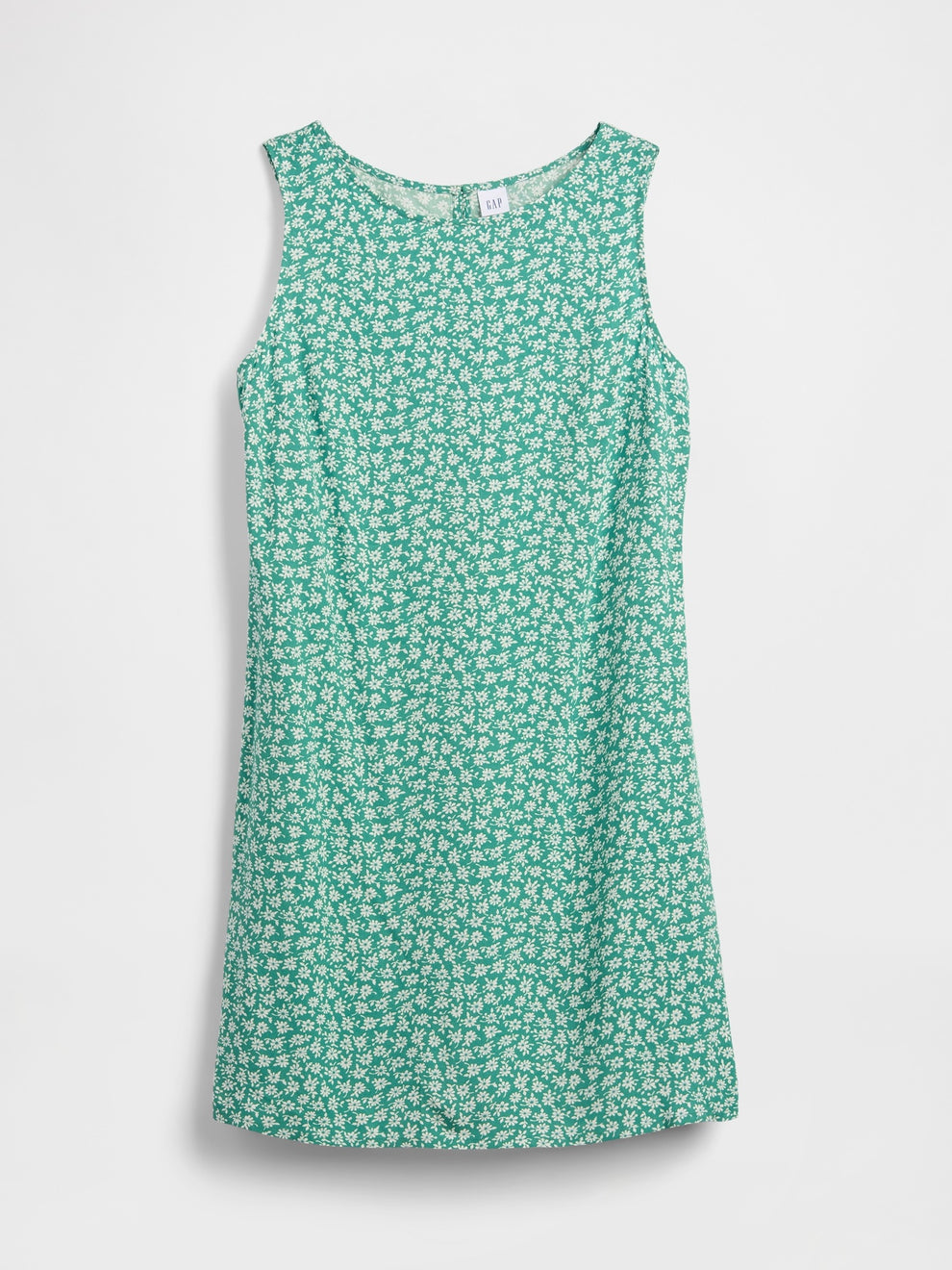 Print Sleeveless Mini Dress - Green floral