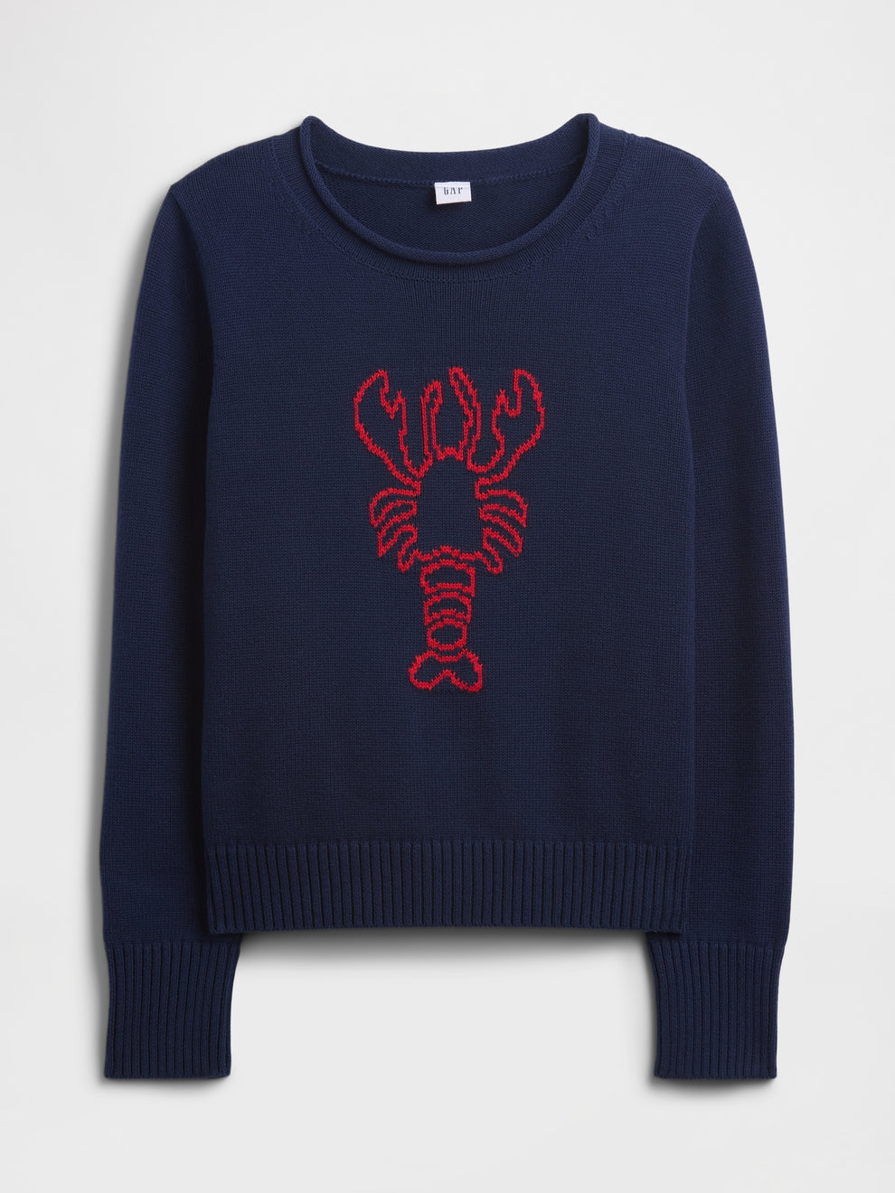 Rollneck Intarsia Sweater - Lobster print