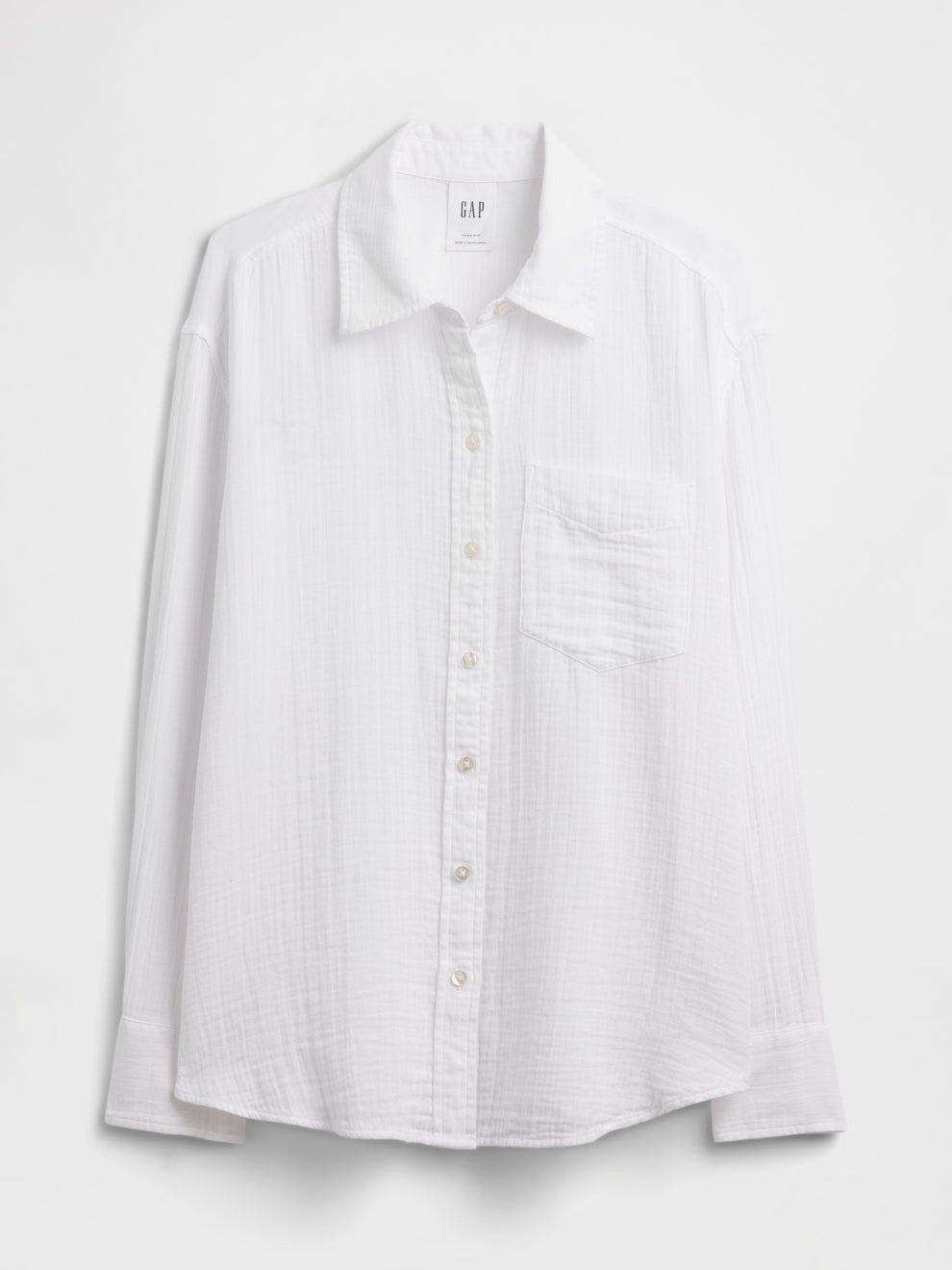 Oversized Shirt in Gauze - Fresh white