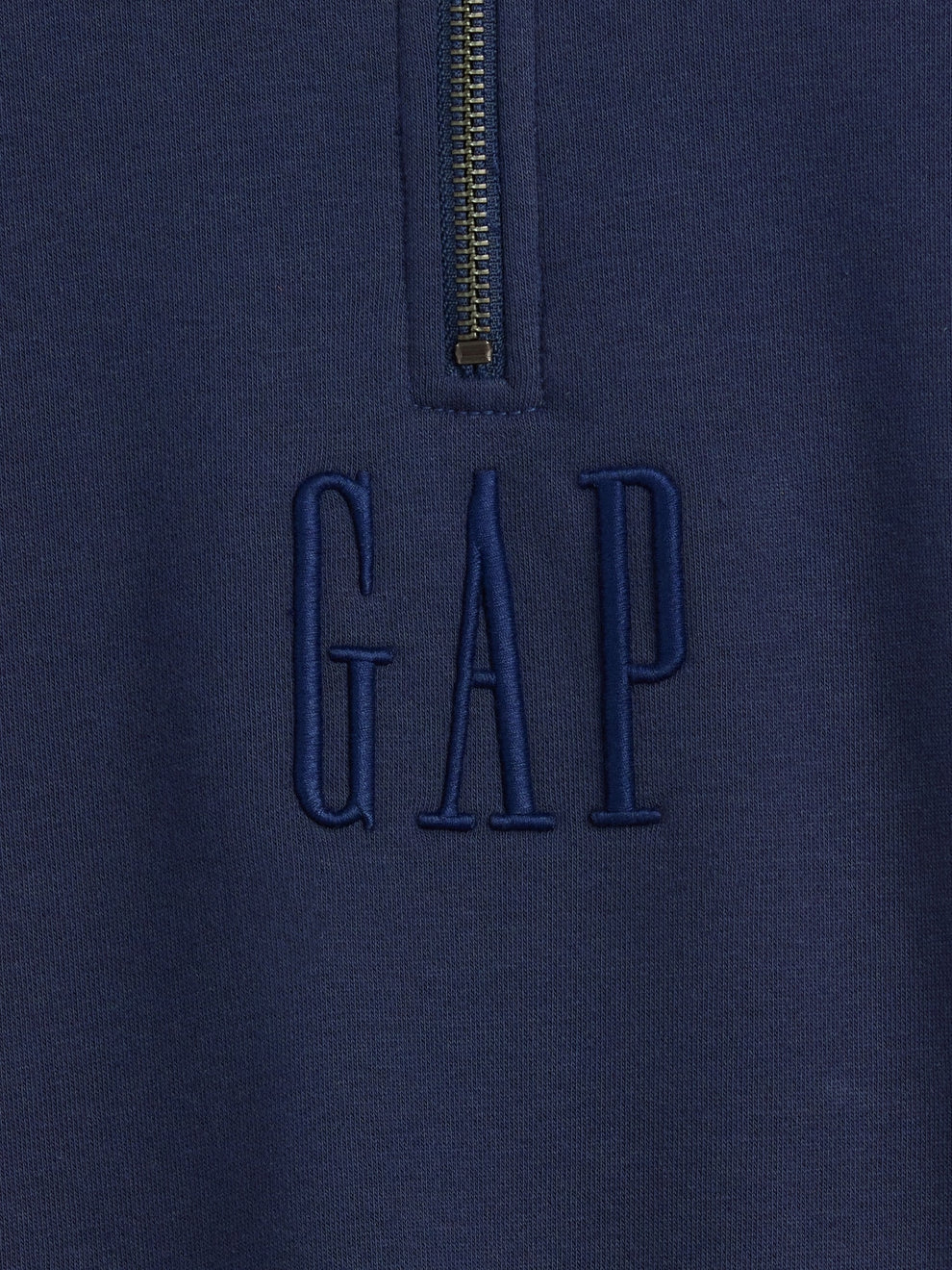 Heavyweight Oversized Logo Quarter-Zip Pullover - Vintage navy blue