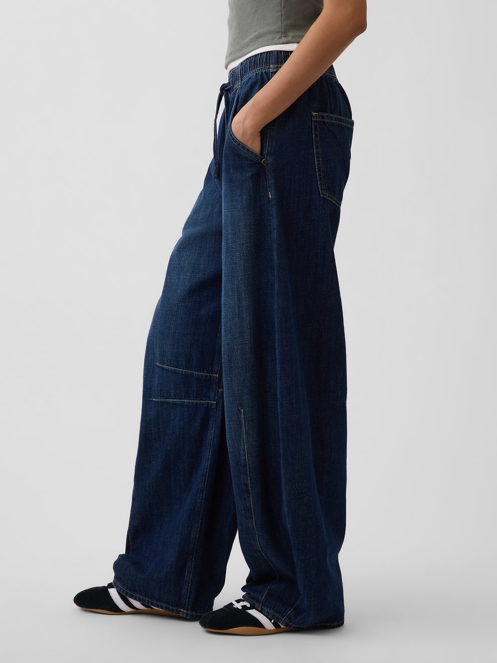 Mid Rise Easy Horseshoe Jeans - Dark indigo