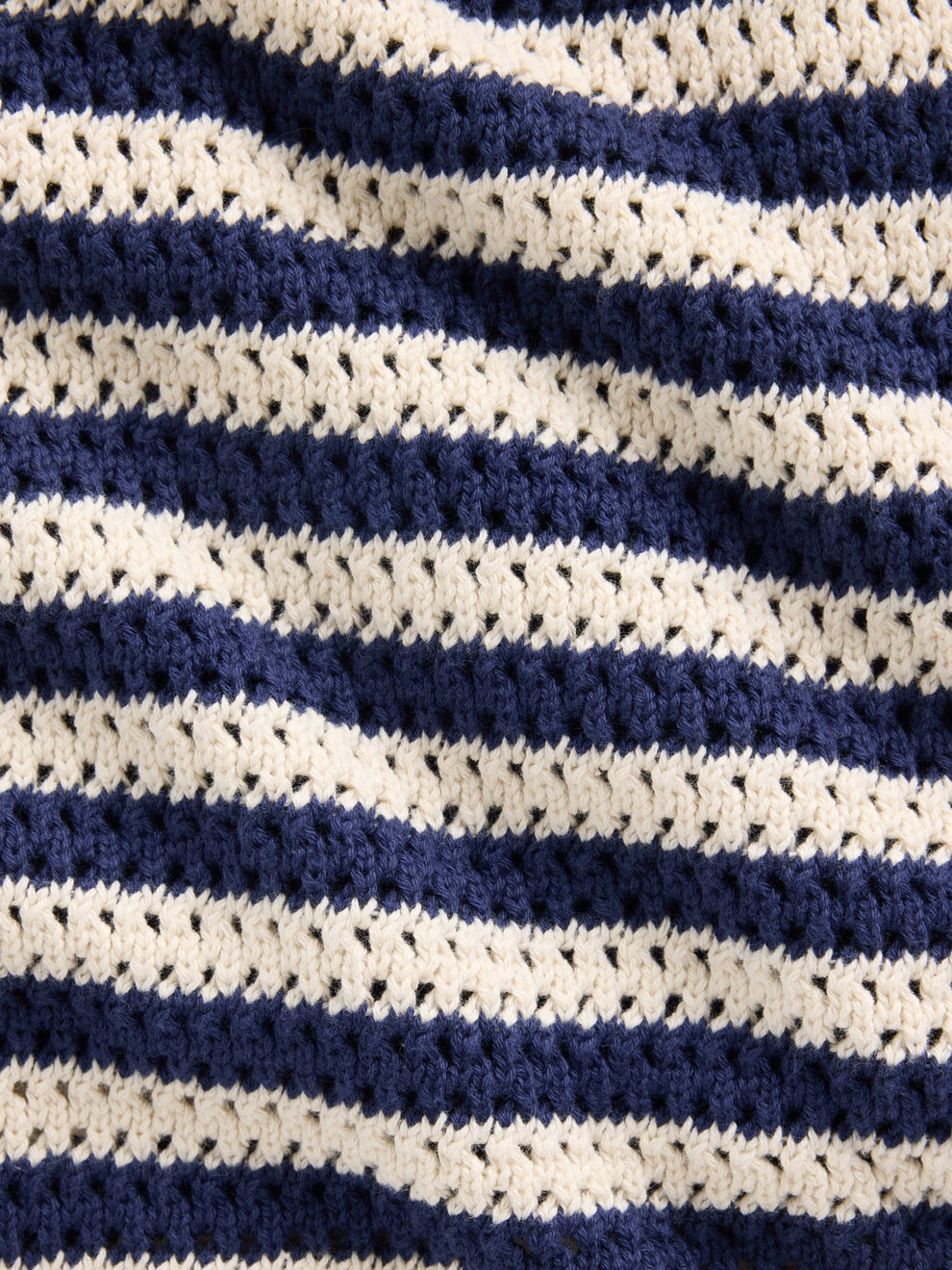 100% Cotton Crochet Easy Mini Skort - Navy blue stripe