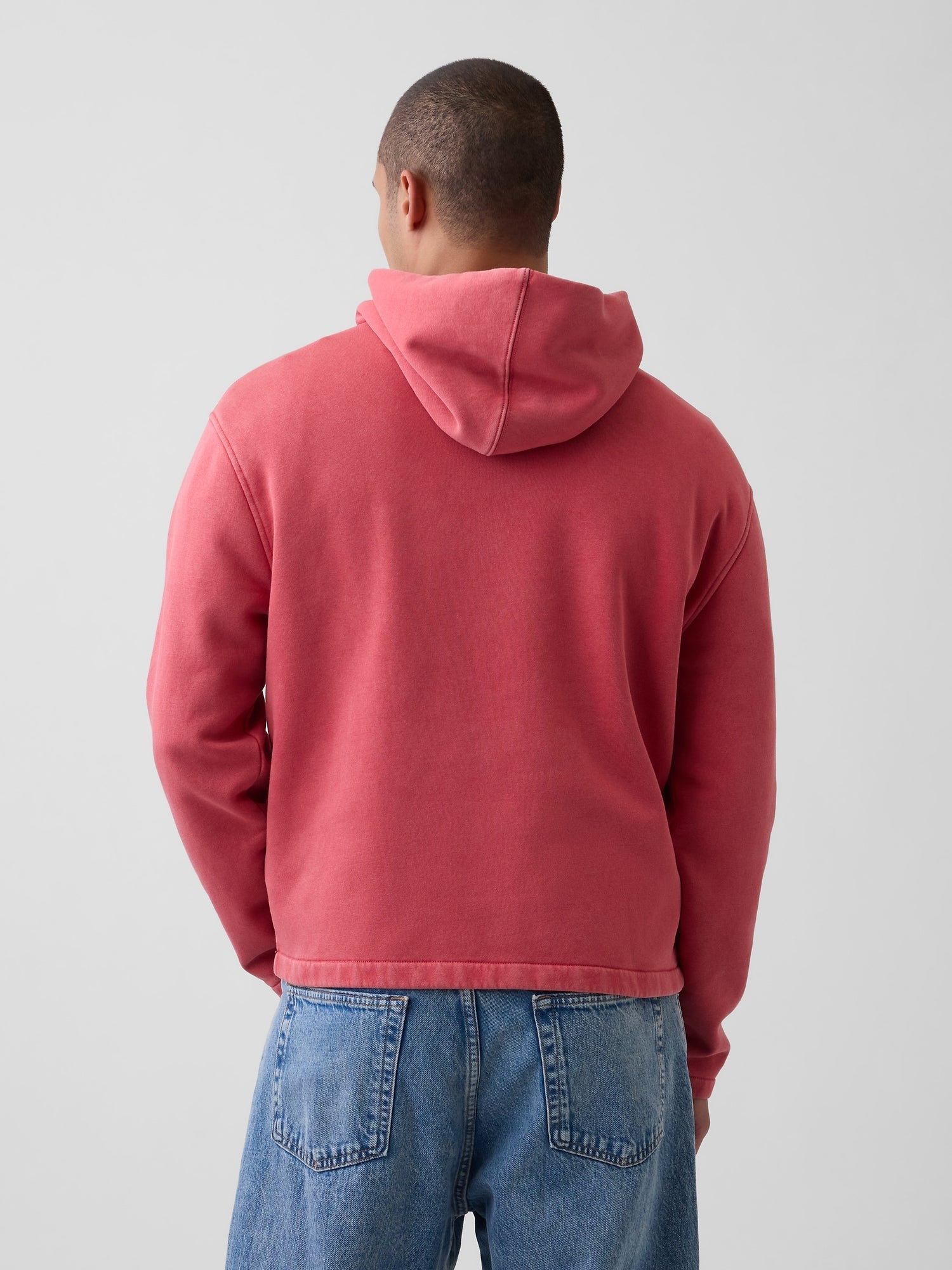 VintageSoft Oversized Americana Logo Hoodie - Faded red