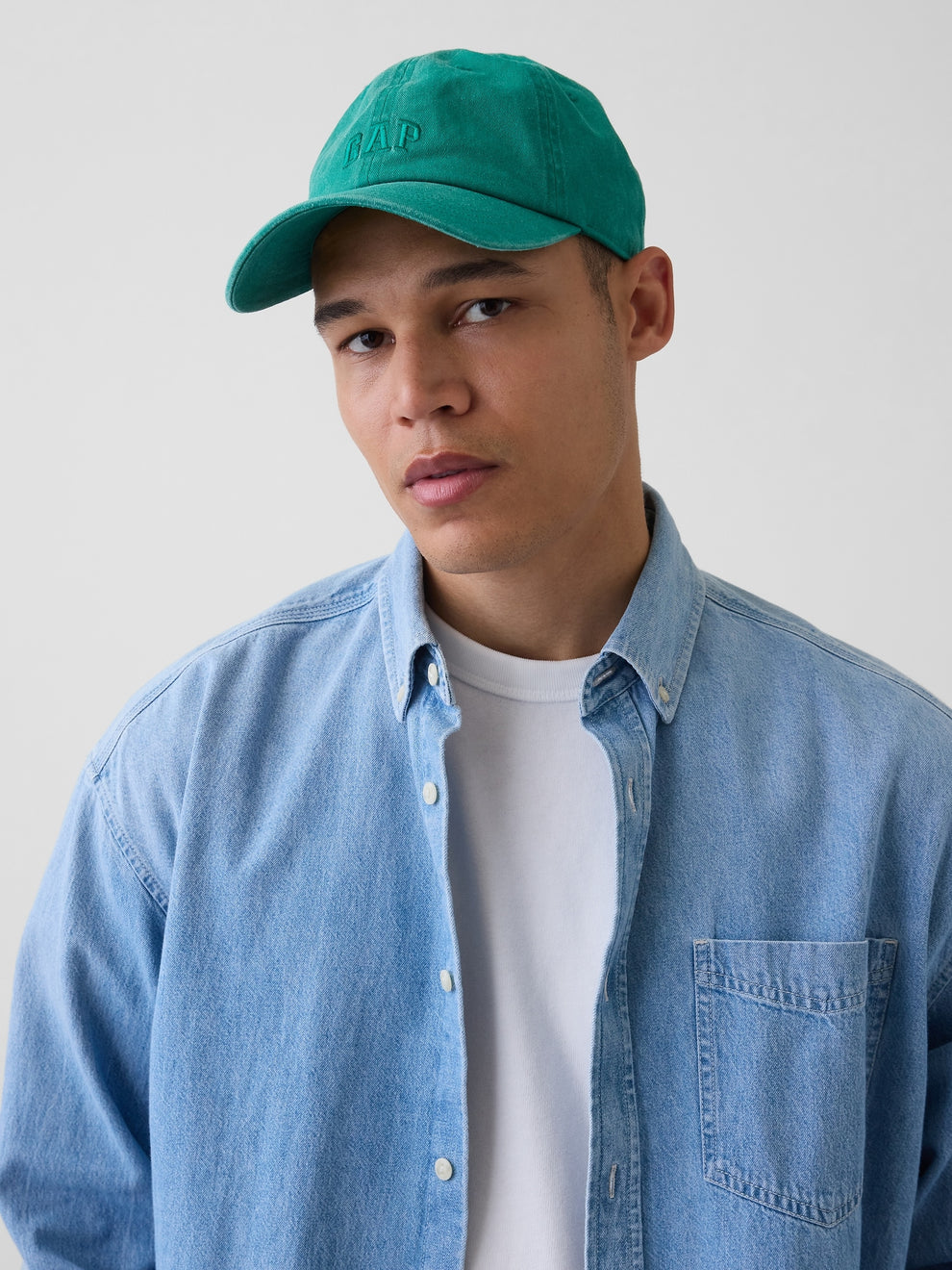 Washed Logo Baseball Hat - Baize green