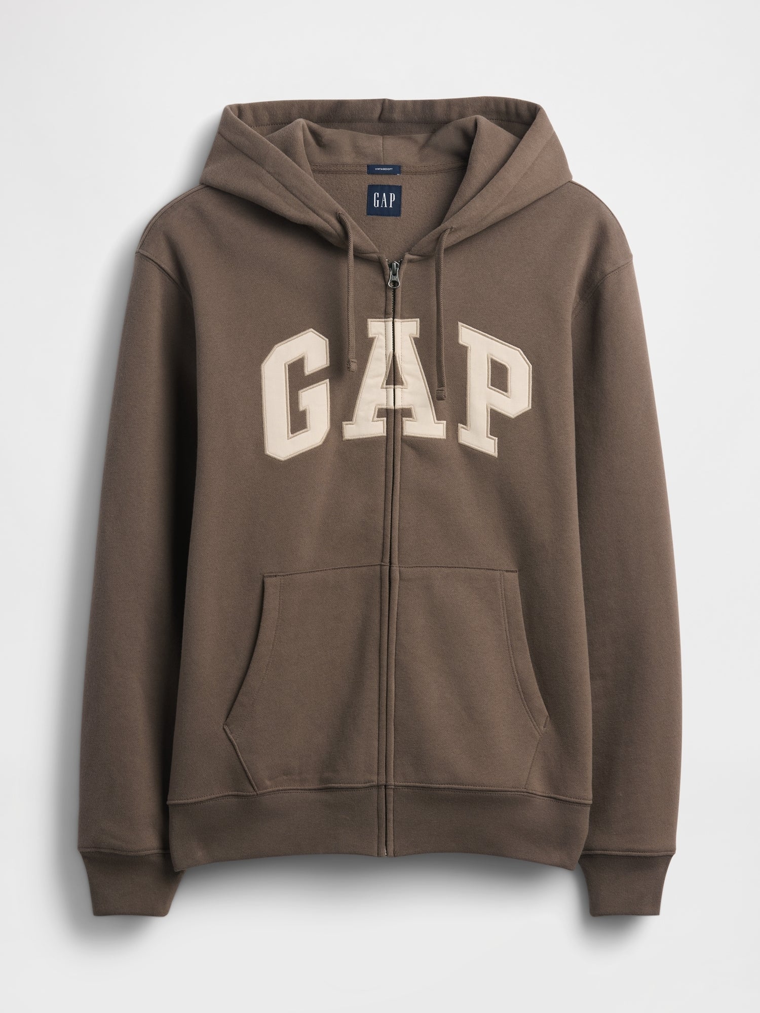 Adult VintageSoft Arch Logo Zip Hoodie - Toasted almond brown