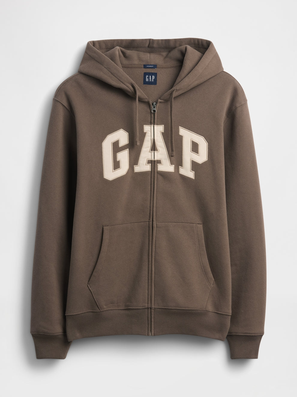 Adult VintageSoft Arch Logo Zip Hoodie - Toasted almond brown